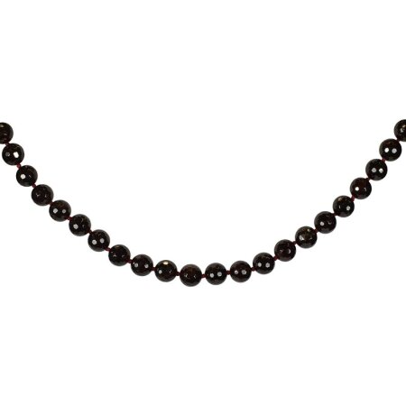 Edelstein Kette Granat, facettiert Ø ca. 10 mm, ca. 47,5 cm, 925oo Silber