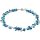 Blütenranken Collier Perlmutt - Aqua - blau-grün, Muschelkernperle 12 mm