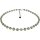 Edelstein Kette Prasolith, Würfelform, 925oo Silber , ca. 43,5 - 49 cm