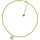 Funk-Collier Edelstein Kette - Goldquarz facettiert mit Star Dust Achat Druse, 925oo Silber, ca. 44,5-50 cm