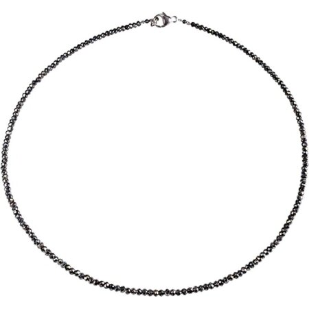 Funk-Collier schwarz-brauner Spinell facettiert, 925 SI. Karabiner, ca. 45cm, Ø ca 3 mm, Lichtschliff
