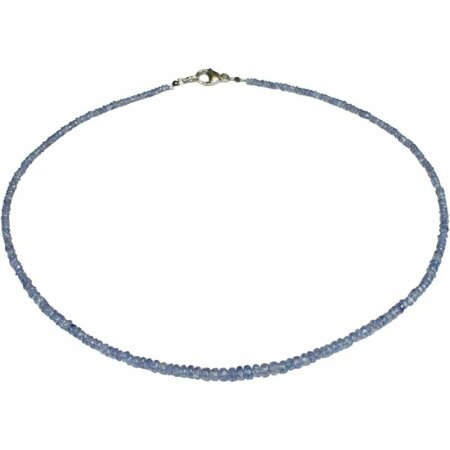 Tansanit facettiert Natur, ca. 46 cm, ca. 55 Karat,925oo Silber Schloss