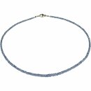 Tansanit facettiert Natur, ca. 46 cm, ca. 55 Karat,925oo...