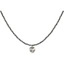 Funk-Collier Edelsteinkette Blutstein facettiert,...
