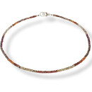Funk-Collier Edelsteinkette Tundru Granat, Rondell-Form,...