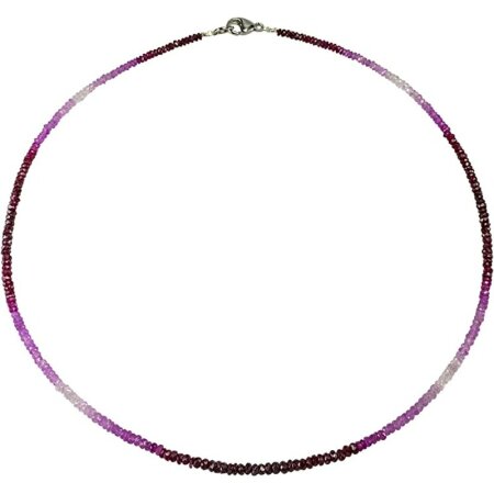 Funk-Collier facettierter Rubin im Farbverlauf gefädelt, ca. 46 cm, 925oo Si-verg. Schloß, Damen