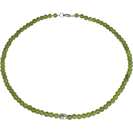 Edelsteinkette Peridot mit Silberelement, ca. 45.5 cm, Damen