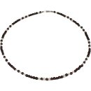 Funk-Collier Edelsteinkette Granat mit Muschelkernperlen,...