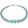 Funk-Collier Edelstein Kette Aquamarin facettiert, ca. 52 cm, Silber Schloß, Damen