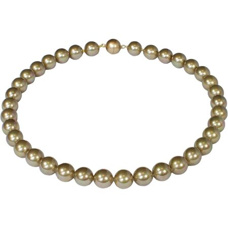 Tamouree Muschelkernperle, Ø ca. 12 mm, Magnetschl., golden Moments, ca. 46 cm