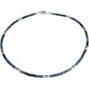 Saphir Collier facettiert, Muschelkernperle, 925oo Silber...