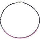Funk-Collier Edelsteinkette Flamenco - Rubin mit Spinell...
