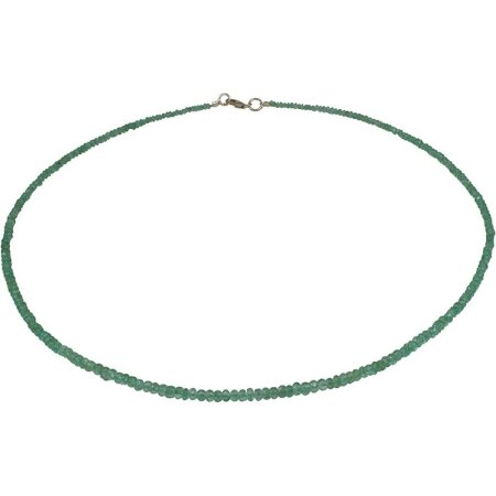 Funk-Collier Edelsteinkette kolumbianischer Smaragd, ca 22 Karat, 925oo SI. Schloß, ca. 44.5 cm