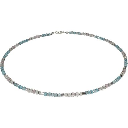 Edelsteincollier Aquamarin / Morganit, 925oo Si Schloß,...