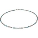 Edelsteincollier Aquamarin / Morganit, 925oo Si...