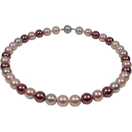 Tamouree Muschelkernperle, Ø ca. 12 mm, rosé Mix, Magnetschl., ca. 47 cm