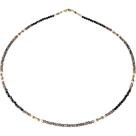 Funk-Collier Spinell fac. Pyrit fac. Muschelkernperle,...