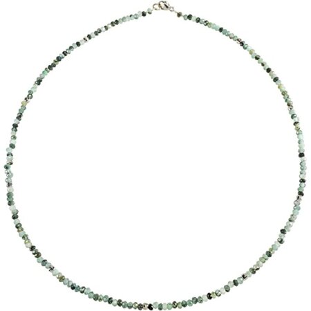 Funk-Collier Smaragd fac, 925oo Silber, ca. 43.5 cm, ca. 24 Karat