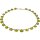Edelsteincollier Gold-Serpentin, Muschelkernperle, Silber verg. Schloß, Damen, ca. 43.5 cm