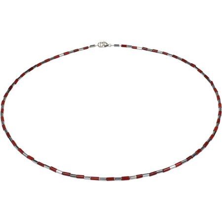 Funk-Collier Korallenkette Ø ca. 2 mm, versilberter...