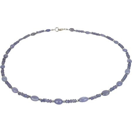 Edelsteinschmuck Tansanit-Collier, ca. 46 cm, Damen