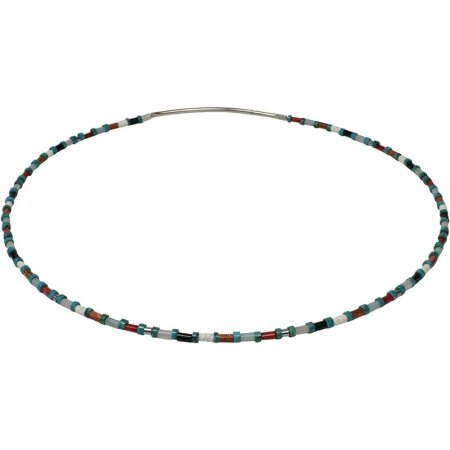 Edelstein Halsreif, Multicolor, Steck-Schließe, ca. 45/46 cm