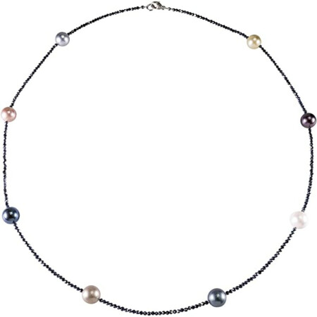 Funk-Collier Edelsteinkette Spinell facettiert, Tamouree MKP, 925oo Silber Schloss, ca. 66 cm