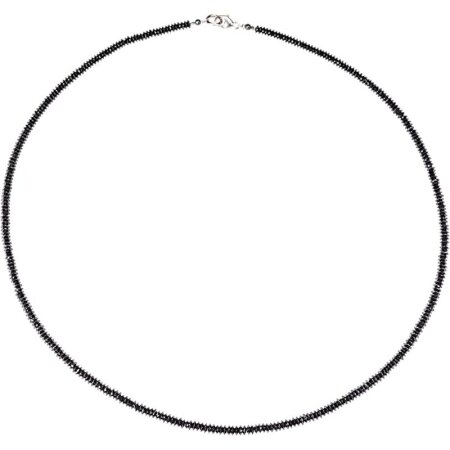 Funk-Collier Schwarzer Spinell, hochwertige, Brillante Linsen - Facettierung. ca. 45 cm, Damen