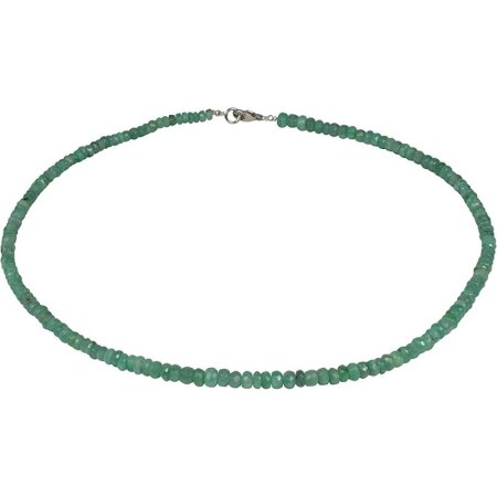 Funk-Collier Edelsteinkette Smaragd, ca. 65 Karat, 925oo SI. Schloß, ca. 46 cm