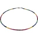 Collier facettierter Saphir, Smaragd, Rubin facettiert,...