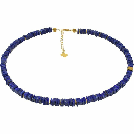 Exklusives Edelsteincollier Lapis Lazuli, 925oo SI vergoldet, ca. 45.5-51 cm