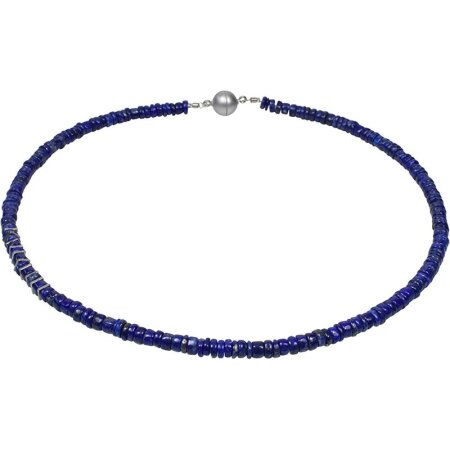 Edelsteinschmuck Lapis Lazuli, Linsencollier ca. 44 cm, Magnetschloss, Damen