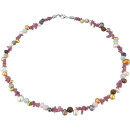 Funk-Collier Mixcollier Rubelith, (rosa Turmalin), 925oo...