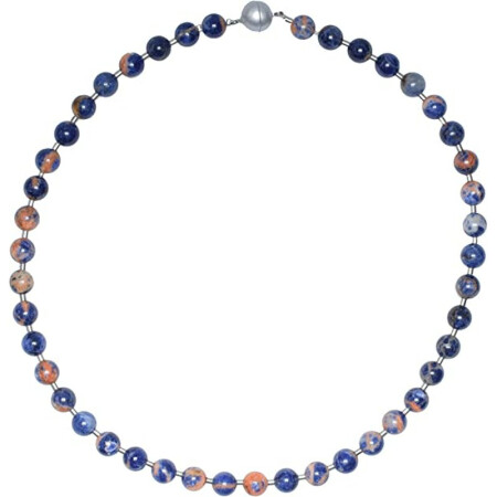 Orangen Sodalith Kugelcollier, Magnetschloss, ca. 46 cm