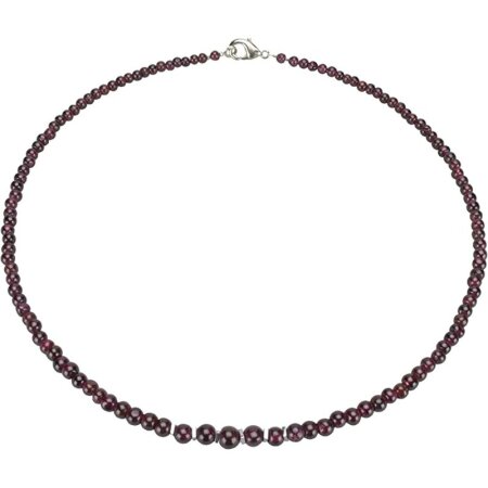 Granat Kugelcollier, Ø ca. 4-6 mm, Silber-Hämatit, ca. 45.5 cm, Damen