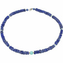 Exklusives Edelsteincollier Lapis Lazuli, Amazonit, 925oo...