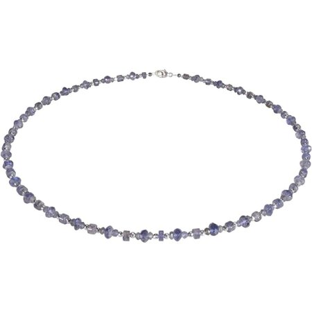 Edelsteincollier Iolith (Wassersaphir), 925oo Silber...