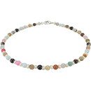 Funk-Collier Edelsteinkette Multicolor, Achat fac,...