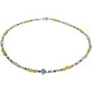 Funk-Collier Edelsteinkette Serpentin, Fluorit, Sw....