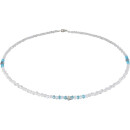 Edelsteincollier Mondstein facettiert, Quarz fac....
