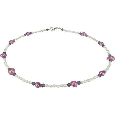 Funk-Collier Süsswasser Zuchtperle weiß mit...