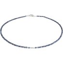 Funk-Collier Saphir fac. Kugelform, Ø 3 mm, 925oo...
