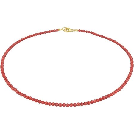 Collier Koralle facettiert, Ø ca 3 mm, 925oo SI-vergoldetes Schloß, ca. 42 cm