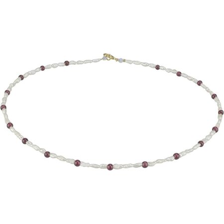 Funk-Collier Kette Süsswasser Zuchtperle mit Granat,...