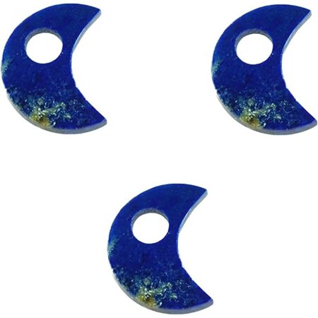 Lapis Lazuli Halb-Mond, 1 Anhänger und 2 Einhänger z. B. für Ohrschmuck, ca. 15 x 20 mm