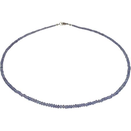 Edelstein Kette Tansanit, ca. 38 Karat, ca. 45 cm, 925oo Silber Schloss