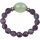 Energie-Power-Ring, Flexible Größe ca. 54-63, Amethyst, Chalcedon, 925oo Silber