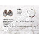 Achat Natur Herz Anhänger flach weiß mit schwarzen Eischlüssen ca. 25 mm mit silberfarbener Metallöse