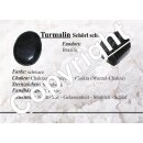 Turmalin schwarz  Schörl Tropfen 10 mm facettiert als Anhänger mit 925er Silber  Öse 4 mm