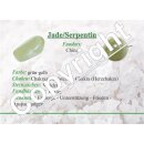 Jade - Serpentin Trommelstein Schlüsselanhänger ca. 20-25 mm mit Kette und Schlüsselring